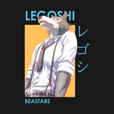 Legoshi Beastars Wolf Card Anime T Shirt Ajusté Legoshi