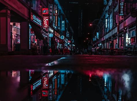 Night City Wallpaper Aesthetic Desktop 4k Anime Imagesee