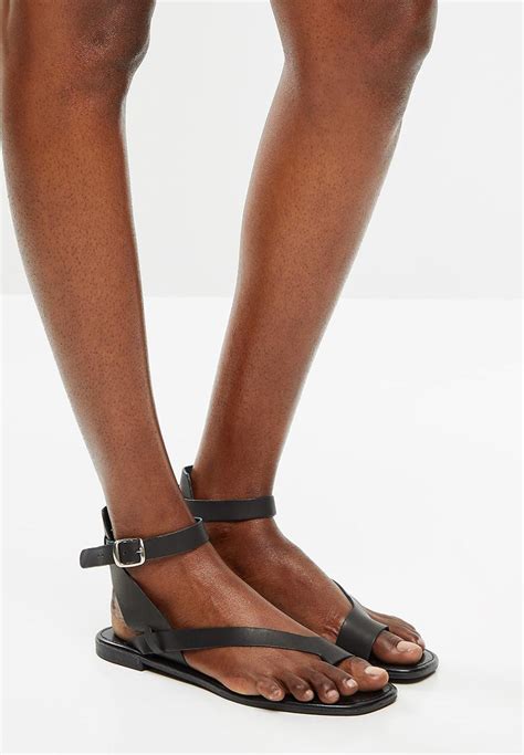 Siera Leather Ankle Strap Sandal Black Superbalist Sandals And Flip Flops