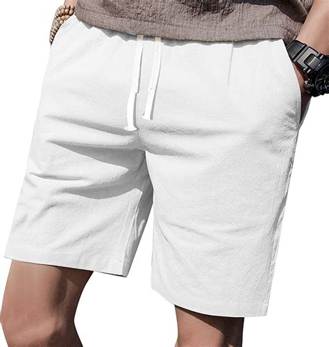 Ltifone Mens Casual Shorts Elastic Waist 7 Inseam With Drawstring Slim Fit Summer Pants With