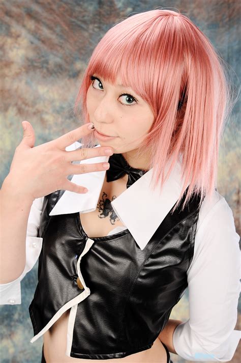 safebooru cosplay female midriff pink hair rakushou pachi slot sengen 5 rio rollins rurunyah