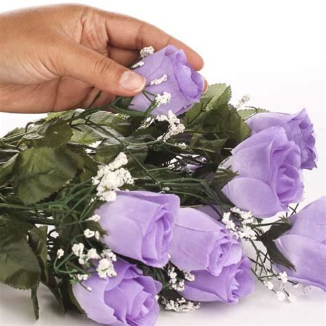 Lavender Artificial Rose Bud Bush Bushes And Bouquets Floral
