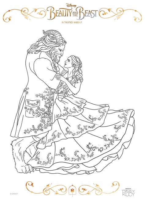Bella giving a gift to beast. Get This Beauty and The Beast 2017 Coloring Pages Belle ...