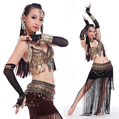 Buy Online Size S Xl Belly Dancing Clothes Tribal 2pcs Set Coins Bra
