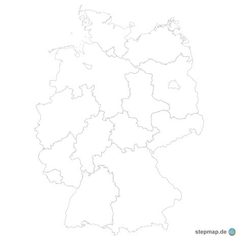 Bundesländer Blanko Von Hansbund Landkarte Für Deutschland Alle