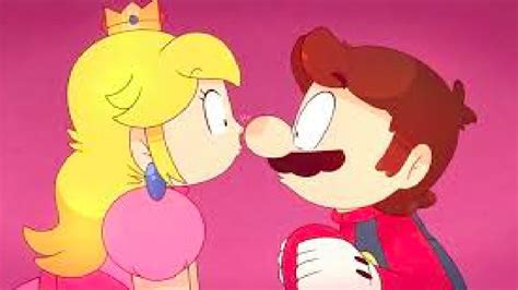 Princess Peach Kissing Mario Dibujos Animados Bonitos