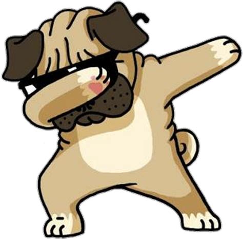 Dog Pug Pugs Turndownforwhat Epic Cartoon Pug Dabbing Clipart Full