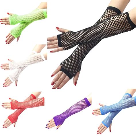 Women Fashion Fishnet Fingerless Long Gloves Leg Arm Cuff Party Wear