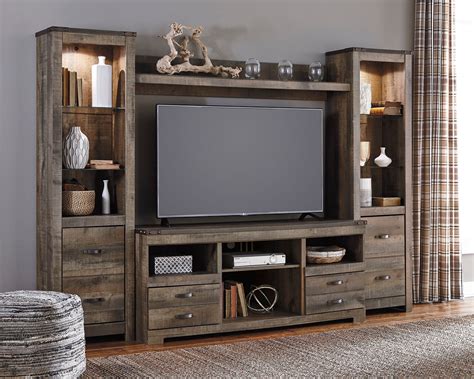 Trinell Entertainment Center Large Tv Stand 2 Tall
