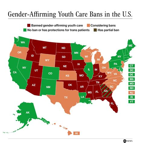 Map Where Gender Affirming Care Is Being Targeted In The Us Abc News