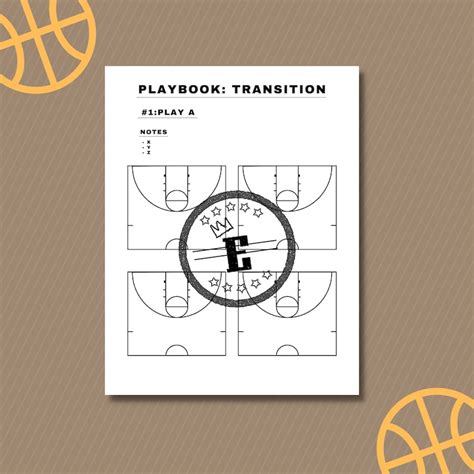 Printable Basketball Playbook Blank Basketball Diagrams Blank Half