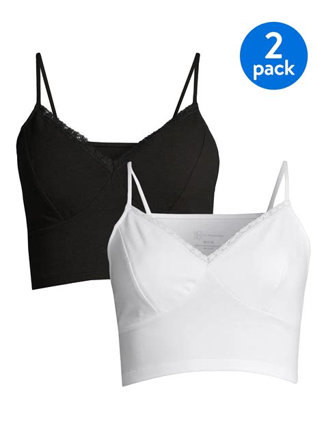 No Boundaries Juniors Lace Trim Cropped Cami 2 Pack