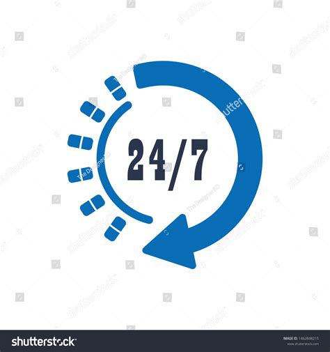 24 Hour Service Availability Icon Stock Vector Royalty Free