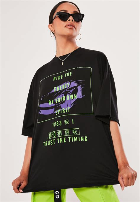 Black Ride The Energy Graphic T Shirt Missguided Minimal Shirt