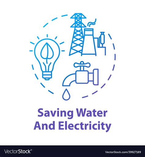 Saving Water And Electricity Concept Icon Vector Image