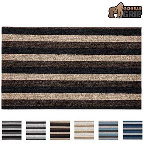 Gorilla Grip Premium Loop Doormat 24x16 Soft Decorative Striped
