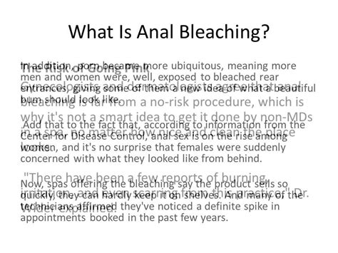 What Is Anal Bleaching Youtube