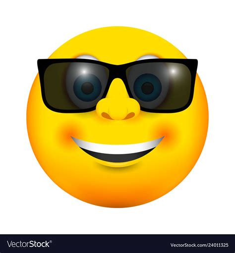 smiley face emoji with sunglasses