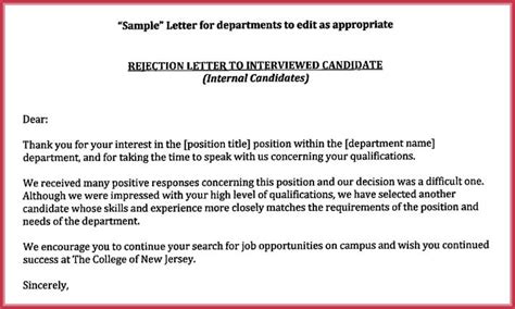 Successful companies, however, are often picky even in terms of which interns to hire. Rejection Letters - 20+ Free Samples & Formats for HR