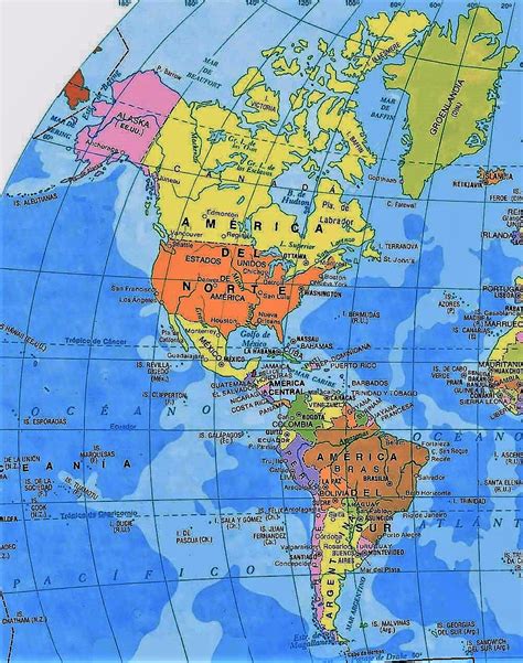 Continente Americano Mapas Del Mundo Actividades De Geografia Mapa