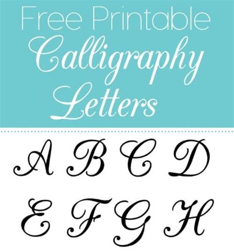 Free Printable Alphabet Calligraphy Letters Freebie Finding Mom Free Letter Stencils Free