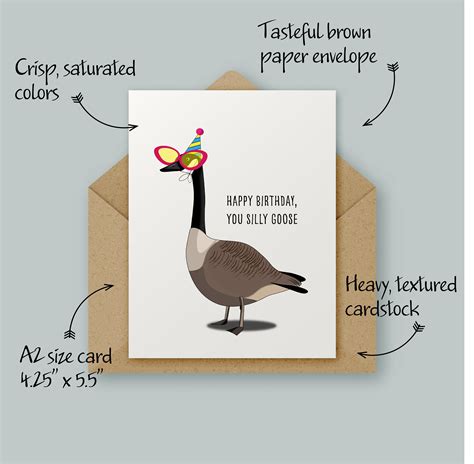Silly Goose Birthday Card Funny Birthday Card For Mom Etsy Canada