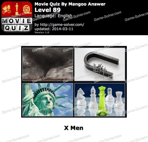 Movie Quiz Mangoo Level 89 Game Solver
