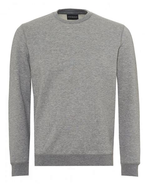 Emporio Armani Mens Classic Eagle Logo Sweatshirt Grey Jumper