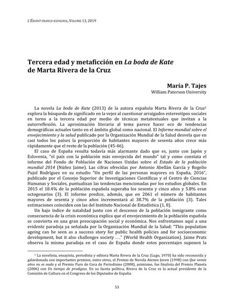 Pdf Tercera Edad Y Metaficción En La Boda De Kate﻿ De Marta Rivera De La Cruz﻿