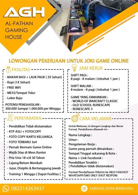 Lowongan kerja yang kami bagikan ini datang al fathan game house yang berlokasi didaerah sarijadi kota bandung. Lowongan Kerja Joki Game Online Bandung Lulusan SD SMP SMA - Loker Karir