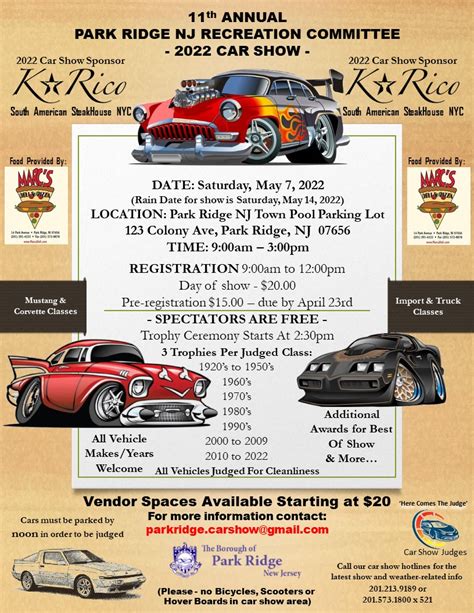 11th Annual Park Ridge Nj Car Show Car Show Radar