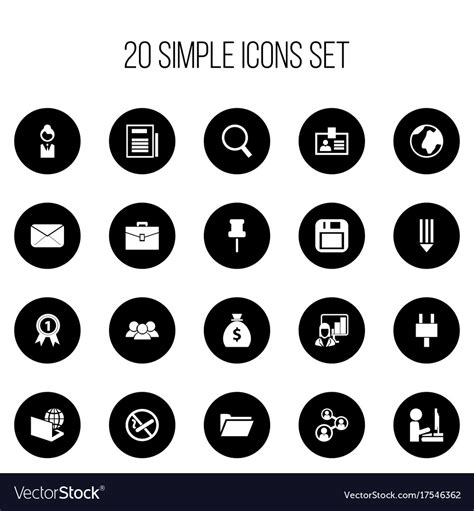 Set 20 Editable Office Icons Includes Symbols Vector Image