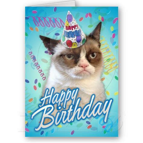 Happy Birthday Grumpy Cat Card Zazzle Grumpy Cat Birthday Grumpy Cat Funny Birthday Cards