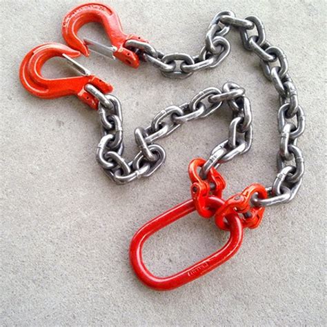 Grade 80 Sosl Chain Sling Single Leg W Oblong Master Link On Top And