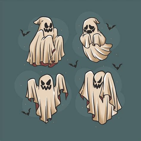 Free Vector Hand Drawn Halloween Ghosts Collection