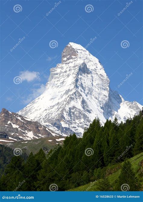 Mountain Matterhorn In Summer Stock Image Image Of Peak European