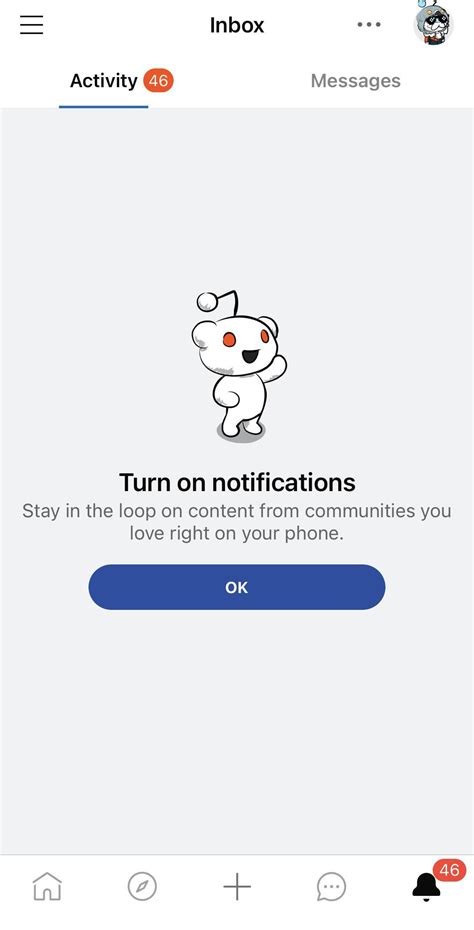 Reddit App Wont Let Me View My Activity Notifications Without Turning