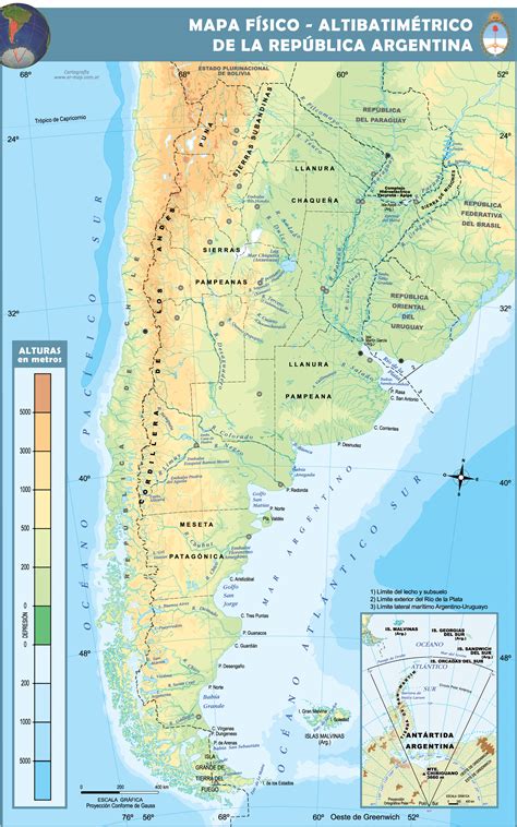 Bathymetric Topographic Map Of Argentina Ex