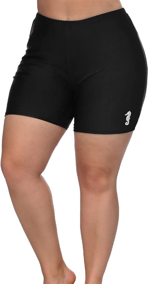 Vivicoco Womens Plus Size Spandex Shorts 3x Yoga Shorts Black Swimsuit Bottom At Amazon Womens