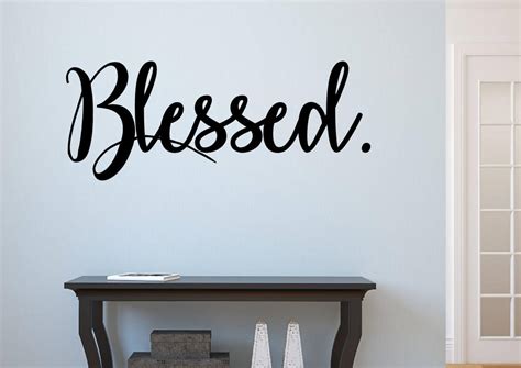 Blessed Wall Decal Blessed Wall Art Grateful Wall Decal Etsy