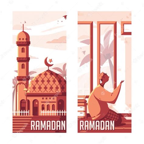 Ramadan Flat Illustration Premium Vector