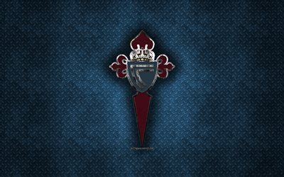 Download wallpapers RC Celta, Spanish football club, blue metal texture