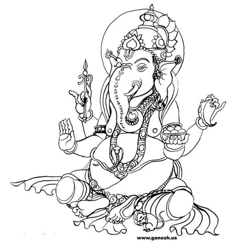 Hindu Mythology Ganesh Gods And Goddesses Free Printable Coloring