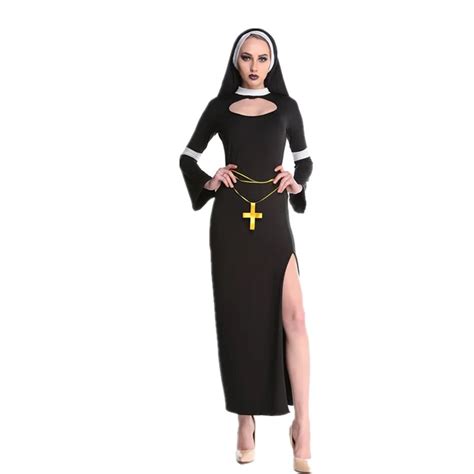 Buy Deluxe Nun Women Sexy Halloween Costumes Hot Sale Naughty Nun Fancy Dress