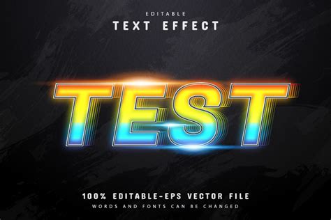 Test Text Colorful Text Effect Graphic By Aglonemadesign · Creative