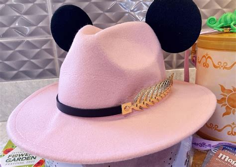 Disney Mickey Mouse Style Panama Hat Fedora Mickey Ears Pink Etsy