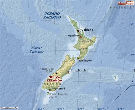 Mapa Geográfico De Nueva Zelanda