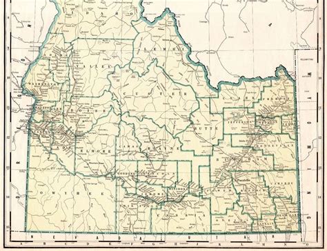 1947 Antique Idaho Map Rare Poster Print Size Vintage Map Of Idaho