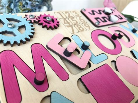 Personalized Name Puzzle With Pegs For Girls Busy Board For Etsy
