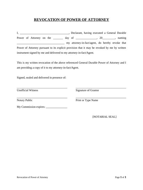 Revocation Of General Durable Power Of Attorney Georgia Form Fill Out And Sign Printable PDF